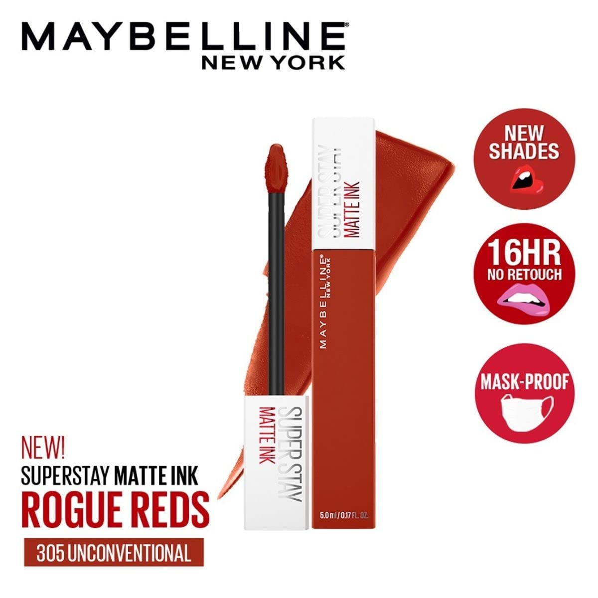 Maybelline New York SuperStay Matte Ink Liquid Lipstick - 70 Amazonian, Highly pigmented, Transfer Proof & Fade Proof. Maybelline New York SuperStay Matte Ink Liquid Lipstick Lasts Up To 16 Hour | 5ml