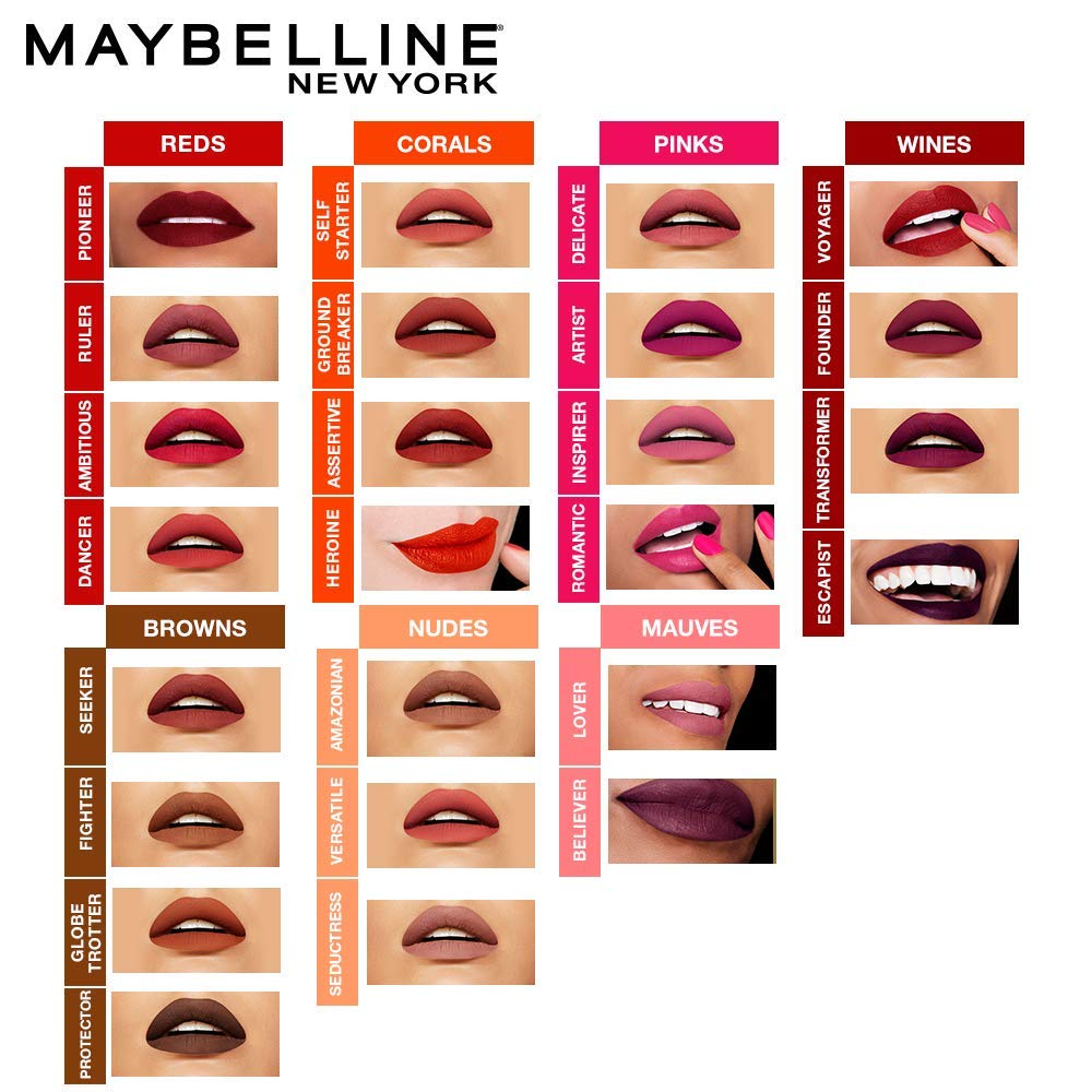 Maybelline New York SuperStay Matte Ink Liquid Lipstick - 70 Amazonian, Highly pigmented, Transfer Proof & Fade Proof. Maybelline New York SuperStay Matte Ink Liquid Lipstick Lasts Up To 16 Hour | 5ml