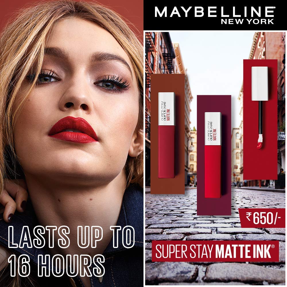 Maybelline New York SuperStay Matte Ink Liquid Lipstick - 70 Amazonian, Highly pigmented, Transfer Proof & Fade Proof. Maybelline New York SuperStay Matte Ink Liquid Lipstick Lasts Up To 16 Hour | 5ml
