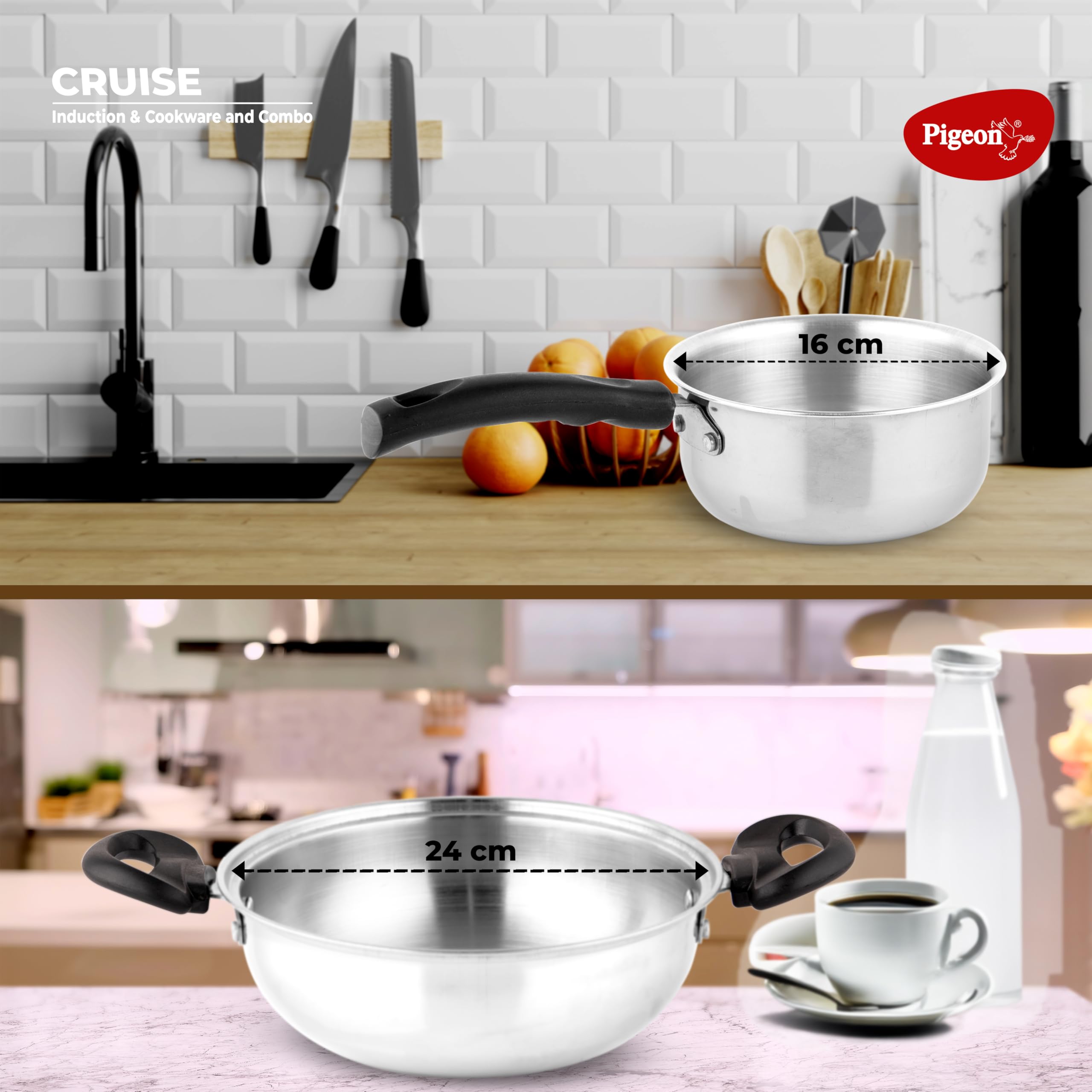 Pigeon by Stovekraft Cruise 1800 watt Induction Cooktop With Crystal Glass,7 Segments LED Display, Auto Switch Off - Black